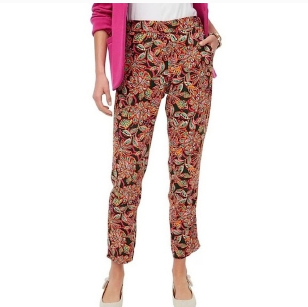 J. Crew Factory Multicolor Boho Floral Jamie Pant Artsy Indie Size 6 Preppy